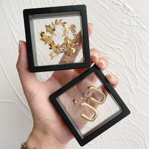 Ring Earrings Suspension Display Stand Elastic Film Rack Case Dustproof Transparent Bead Bracelet Pendant Jewelry Storage Box