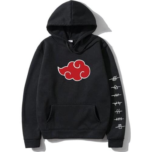 Anime Akatsuki Cloud Symbols Pullover Hoodie 2021 Autumn Winter Harajuku Japanese Anime Hoodies Sweatshirt Hip Hop Streetwear