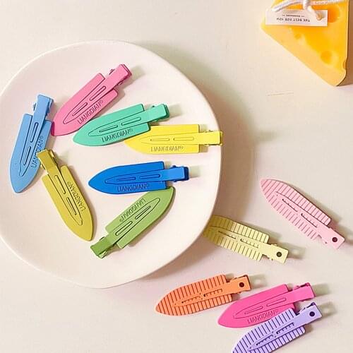 Colorful Seamless Metal Barrettes No Mark Pin Hair Clips Curl Clip Makeup No Crease Hair Styling Tools Hairpin Hair Accessories