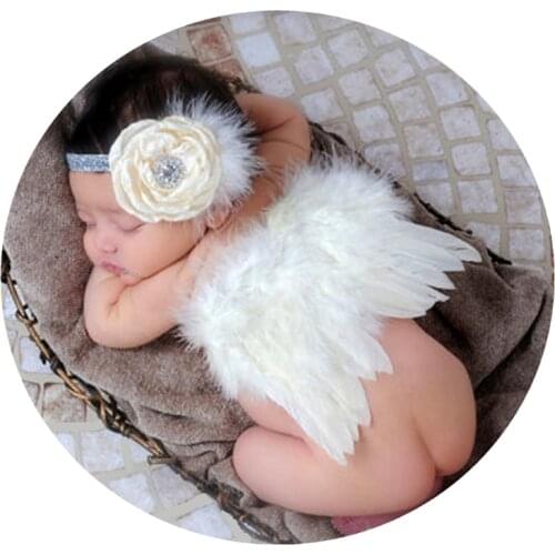 Newborn Photography Props Costume Fashion Baby Kids Headband Feather Angel Wing P31B