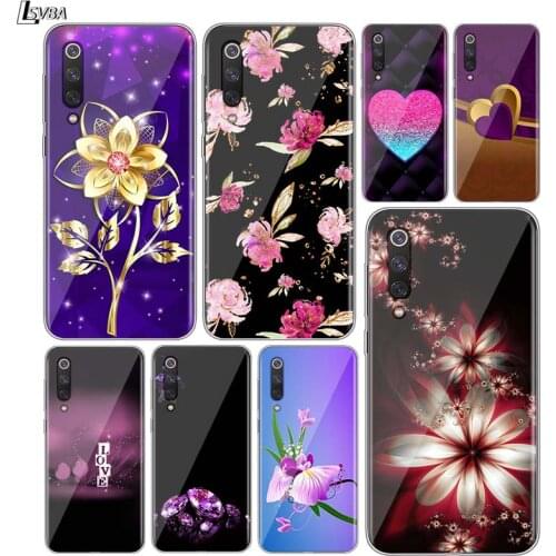 Pink love heart Leaf Silicone Cover For Xiaomi Mi POCO X3 NFC 9 9T CC9 E A3 Note 10 Lite 10 Ultra Pro 5G Phone Case
