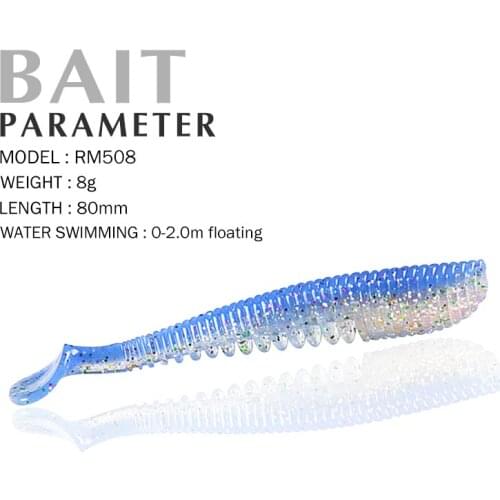 Fishing Lure 80mm 3.2g 0-2m Floating Special soft bait for fishing Two-color bait comes with fragrance to lure fish to the bait
