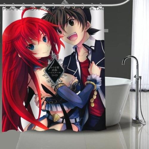 High School D×D BorN Anime Shower Curtain Polyester Fabric Bath Screens Curtains For Bathroom 3D Waterproof Bath Curtain Hook