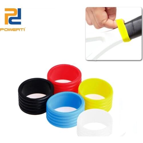 Powerti 12pcs/lot Silicone Tennis Racket Grip Ring Handle Tennis Racket Overgrip Accessories Sport