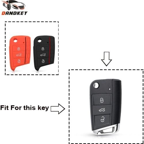Dandkey Silicone Key Case For VW Polo Golf 7 2015-2020 For Skoda Octavia Kodiaq Karoq For SEAT Ateca Leon Cover Shell