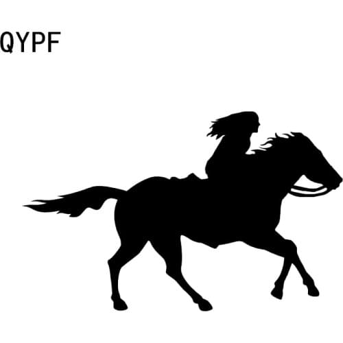 QYPF 16*9.9CM Funny Equestrian Sport Decor Car Styling Sticker Silhouette High Quality Vinyl C16-0936