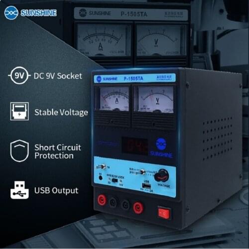 SUNSHINE P-1505T DC Power Supply Adjustable 9V Socket Laboratory Voltage Regulator For Phone Repair Regulated Power Supply