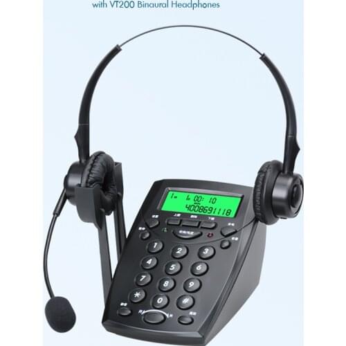 Call Center Dialpad Phone Corded Telephone with Monaural/Binaural Headset Noise Cancellation, Dialpad Headset Telephone, Black