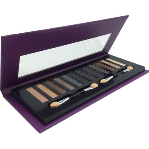 1set Brand Cosmetic 12 Color Shimmer Eye Shadow With Brush Warm Cool Colors Makeup Long-Lasting Glitter Eyeshadow Palette