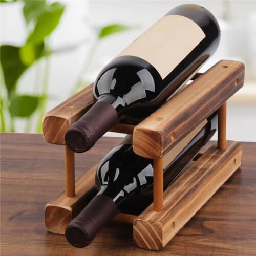 Solid Wood Wine Rack Decoration Portable Wine Rack Beverage Bottle Rack Bar Display Rack Kitchen Accessories