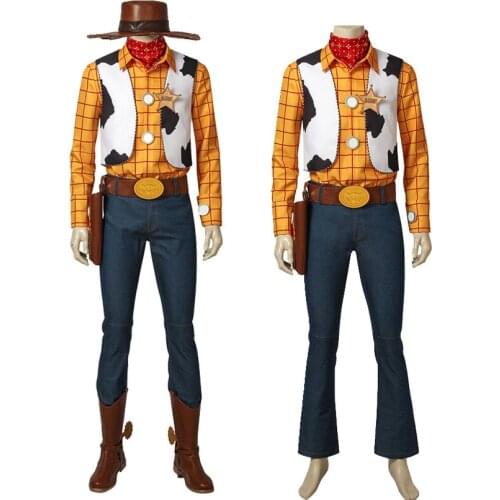 Adult Man Toys Cosplay Costume Woody Role-playing Cool Cowboy Clothings Fancy Halloween Outfit Full Set With Hat And Boots
