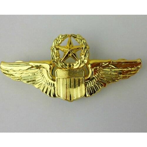 WW2 US Army Aviator Pilot Wings Badge USAAF Wing Pin INSIGNIA BROOCH Golden Military 5605101