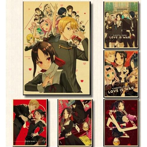 Japan Classic Anime Kaguya-sama Wa Kokurasetai Tensai-tachi No Renai Zunousen Love Is War Kraft Paper Poster Wall Art Room Deco