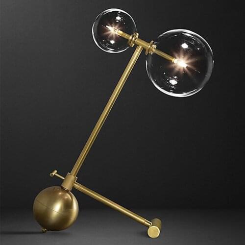 Postmodern Iron glass ball LED table lamps bedroom bedside lighting Nordic study reading lights living room home deco desk lamps