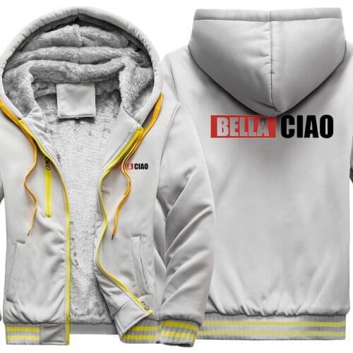 Bella Ciao Print New Arrival Thicken Jackets Mens Wool Liner Winter Male Clothing Casual Fashion Tops Zipper moletom masculino