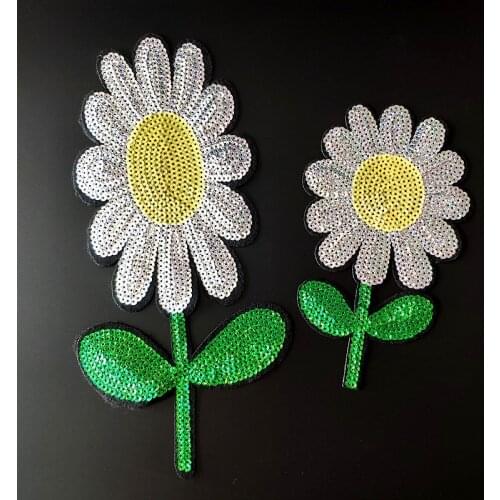 29CM Sunflower Patch Diy Clothes Stickers Sequins Large Biker Badge Sew On Patches For Clothing Strange Things Christmas Gift