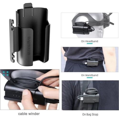 2in1 Battery Clip Cable Management Winder for DJI FPV Goggles V2 Battery Protective Case Headband Backpack Holder Accessories