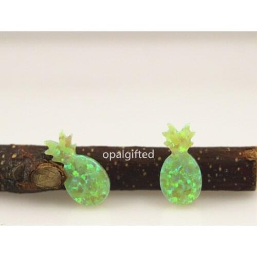 6pcs/lot OP12 Pineapple Opal 7.1x14mm Pineapple Opal Synthetic Fruit Pineapple Opal Ananas Tropical Opal for Necklace for gift