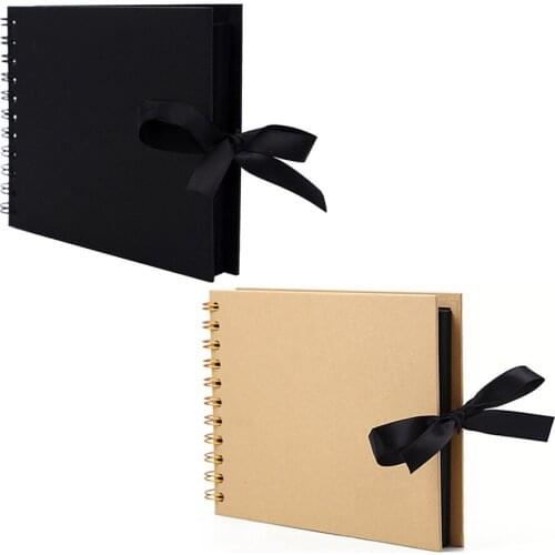 A5 Vintage Photo Album Diy Bow Ribbon Handmade Photo Album Kraft Paper Scrapbook Album