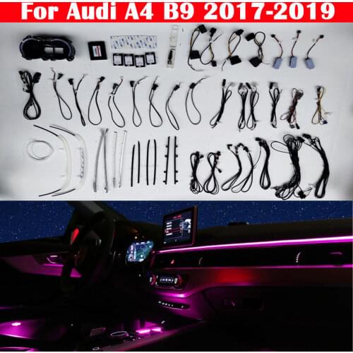 Car Contour Handle Lamp For Audi A4 B9 2017-2019 Auto Decorative Ambient Light Dashboard LED Luminous Atmosphere Strip 30 Colors