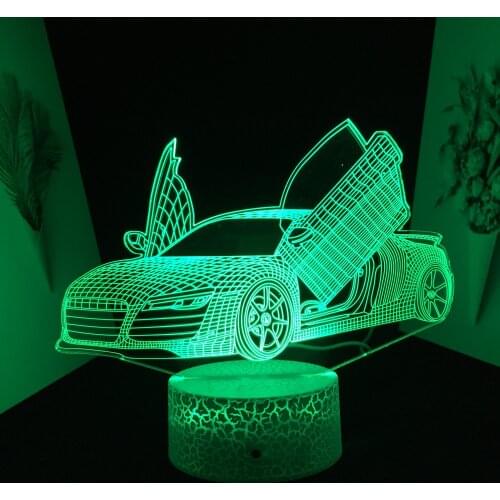 Car Series 2cv 3D Illusion Led Night Light for Home Decoration Child Bedroom Adult Office Decor Light Cool Car 3D Lamp