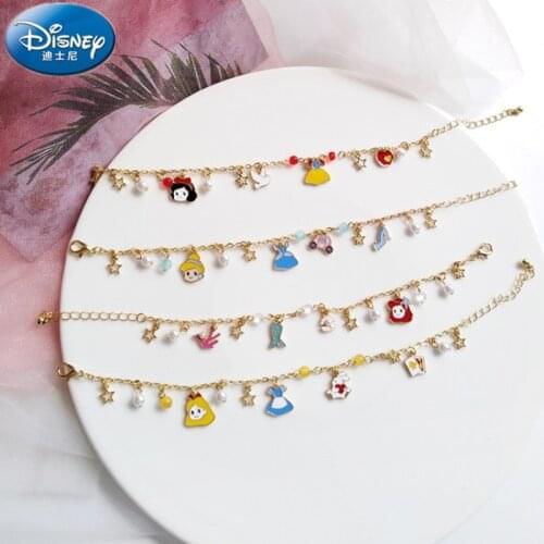 Disney Sweet Dream girl fairy tale princess series Bracelet Alice Cinderella Snow White Mermaid Girl gift doll accessories