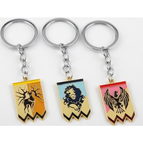 Nintendo Games Key Chain Golden Deer Lion Eagel Alloy Keychain Accessories Pendant Key Ring Charms Keychains for Ladies