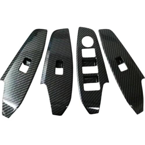 Black Window Switch Sticker ABS Plastic 255* Control Panel Type Cover 4pcs