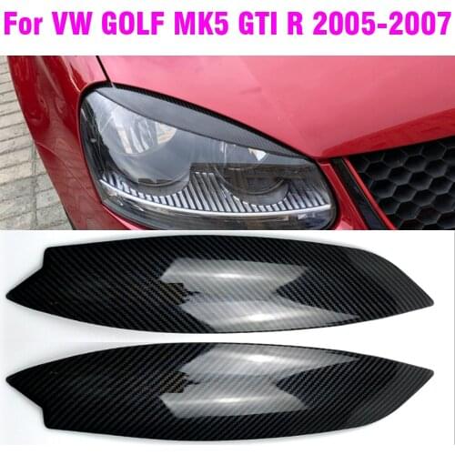 Gloss Black Headlights Modified Light Eyebrow Front Light Eeyebrow Trim Strip For VW Golf 5 GTI 2005 2006 2007