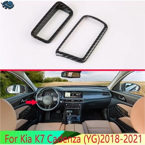 For Kia K7 Cadenza (YG)2018-2021 Car Accessories Carbon Fiber Style Head Light Switch Button Control Panel Cover Trim Bezel