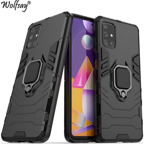 For Samsung Galaxy M31S Case Armor Magnetic Suction Stand Full Edge Cover For Samsung M31S Case Cover For Samsung M31S 6.5 inch