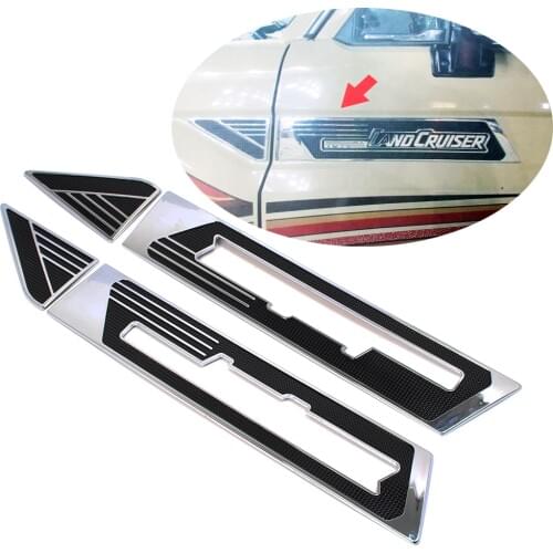 For Toyota Land Cruiser LC76 LC78 LC79 FJ79 Car Side 3D Chromed Emblem Badge Decal Sticker Logo Fenders Side Emblem Car Styling