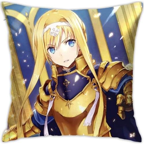 Customized Hot Sale Luxury Printing Sword Art Online Custom Funny Vintage Style Square Pillowcase Throw Pillow Cover 45x45