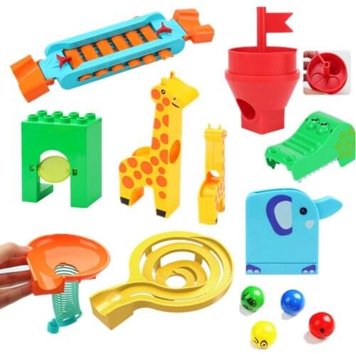 Quality Piano Slide Marble Race Run Large Building Blocks Metal Instrument Parts with Real Music Sound Compatible Toys