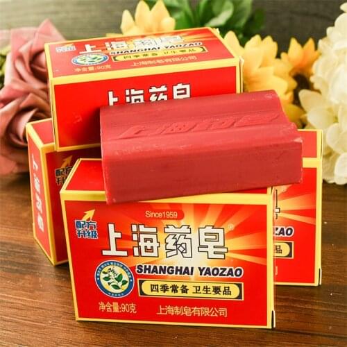 China Medicated Soap 90g Red Conditions Acne, Psoriasis Seborrhea Eczema Anti Fungal Bath Soap Healthy Slimming Body Soap