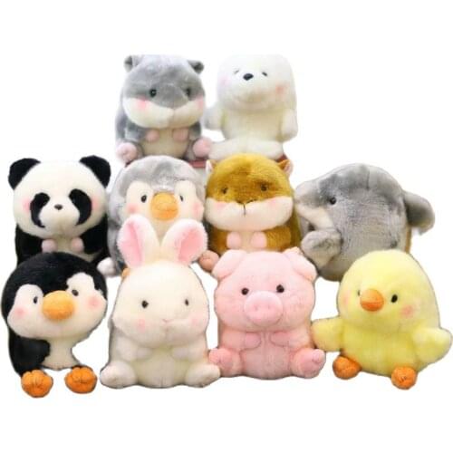 Round Panda Pig Penguin Rabbit Stuffed animals Cartoon Fat Round shape Chick Cute Long Plush Doll Toys for Children Baby toys