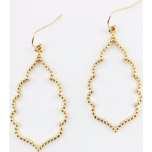 Hot Selling Fashion Brand Jewelry Designer Inspired Moroccan K Quatrefoil Cross Outout Filigree Oval Drop S Earrings for Women