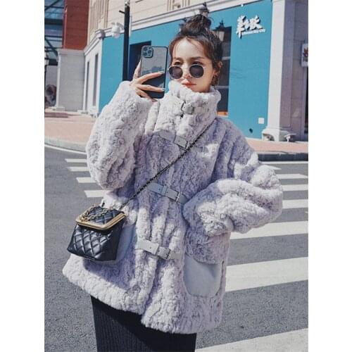 Retro Furry Jacket Winter Cotton Clothes Female 2020 New Short Soft Warm Circle Lambswool Womens Thicken Faux Fur Overcoat Y593