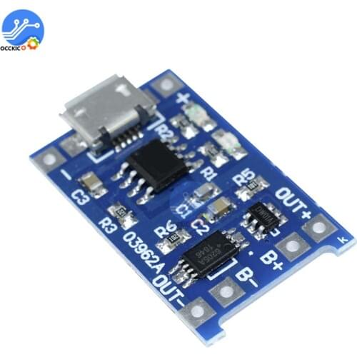 Micro USB 5V 1A 18650 Lithium Battery Charger Module Charging Board With Protection Dual Functions