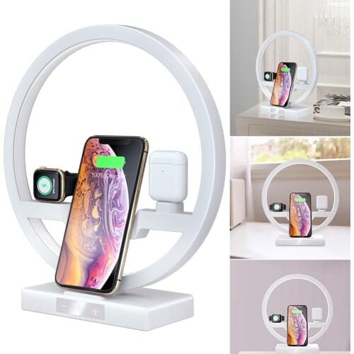 New Multifunction LED light 3 In 1 Table Desk Lamp Fast QI Wireless Charger Desk Lamp for Apple Watch Airpods iPhone
