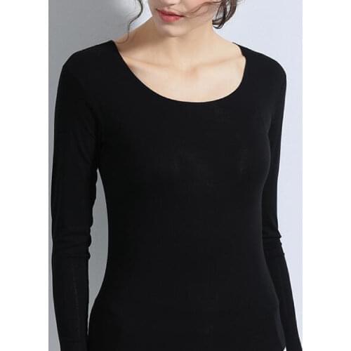 MRMT 2021 Brand New Spring and Autumn Womens T Shirt Round Neck Long Sleeve T-shirt for Female Pure Color Tops T-Shirt