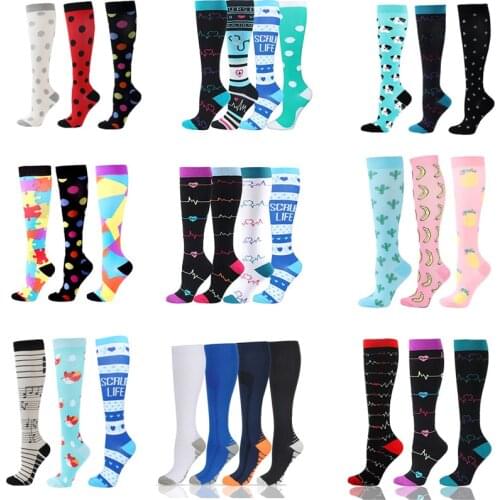 Multi Pairs Compression Socks Men Women Recovery Atheletic Crossfit Nursing Stockings Fit Medical Edema Diabetes Varicose Veins