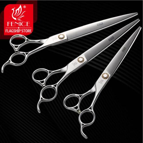 Fenice 7.0/7.5/8.0 inch Professional Pet Grooming Cutting Scissors Japan Alloy Steel for Dogs/Cats Animal Hair Cutting
