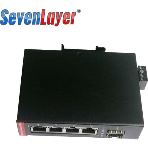 Industrial Ethernet Switch 10/100/1000M Network Signal Strengthen DIN Rail Type 4 port Ethernet 1 SFP fiber