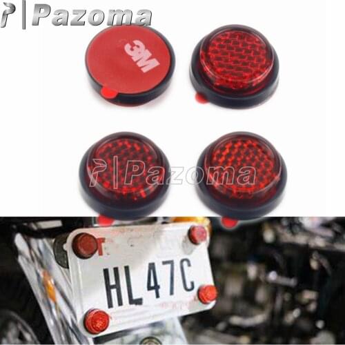 3M Self Adhesive Red Warning Plastic Reflector Universal Auto Trailer Cars Motorcycle Stick On Number Plate Plastic Reflectors