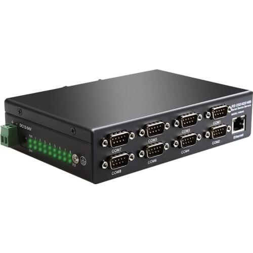 8 Ports Serial Device Server Converter Ethernet to RS232/422/485 Support VCOM/TCP Server/ TCP Client/UDP mode
