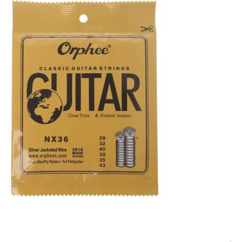 Classical Guitar Strings Nylon & Silver Plated Wire Hard Normal Tension NX-35/36