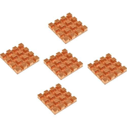 5pcs Pure Copper Mini Ultra thin heat Sink Memory RAM Cooling For VGA DDR MOS GPU IC Chipset Radiator Cooler Heatsink 13x13mm