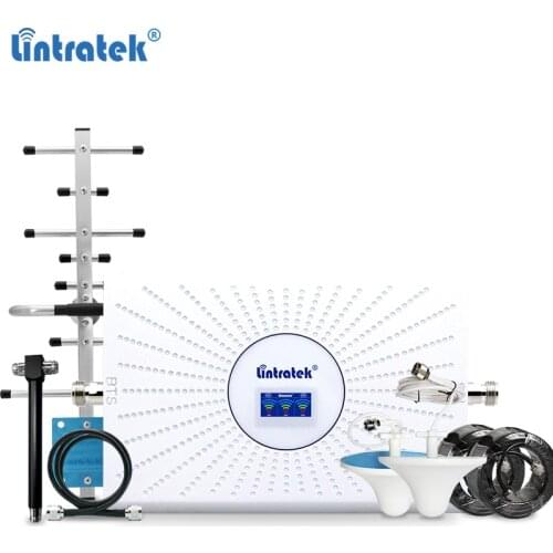 Lintratek 2020 Upgraded GSM 2G 3G 4G Signal Booster 900 1800 2100MHz AGC 70dB Mobile Signal Repeater Amplifier 23dBm Powerful