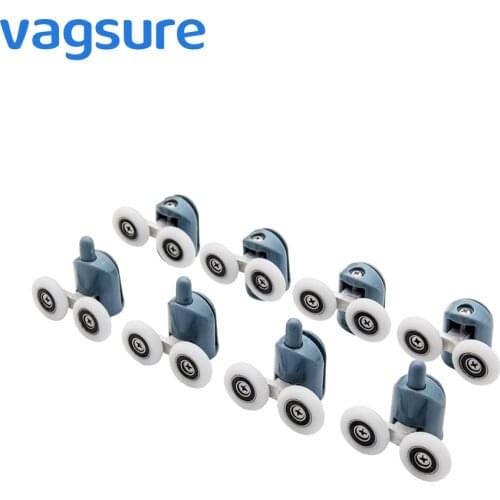 Vagsure 4pcs-8pcs/set 23mm/25mm Double Pop Up Wheels Sliding Shower Door Rollers Runners Pulleys Screw Cover Cap Cabin Room
